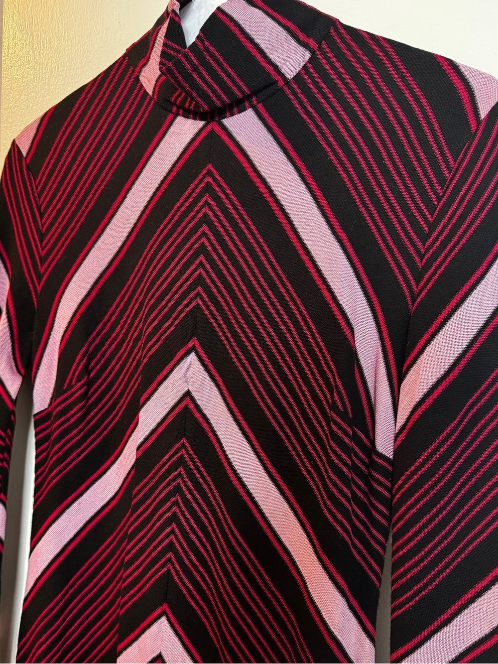 Missoni Pink and Black Chevron Turtleneck Long-Sleeve Dress - Picture 9 of 9